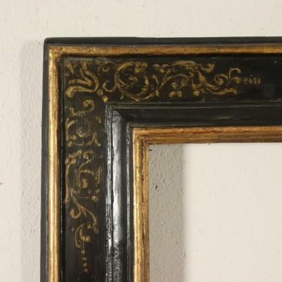 Eleganter schwarz lackierter Rahmen Italien 18. Jahrhundert