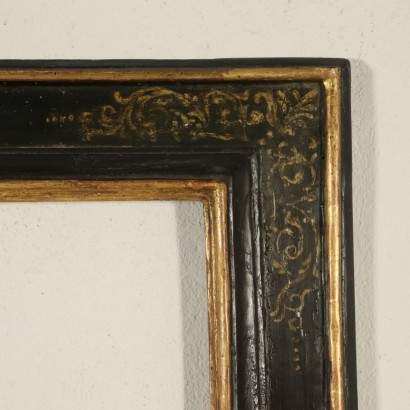 Eleganter schwarz lackierter Rahmen Italien 18. Jahrhundert