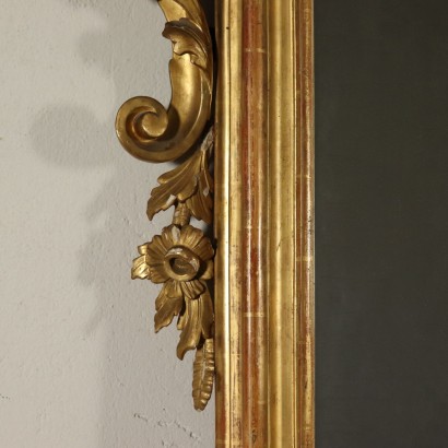 Large Carved Gilded Mirror Italy 19th Century