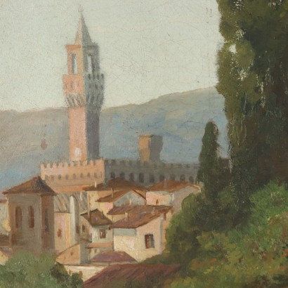 Landschaft mit Figuren von Stanislao Drusiani 19. Jahrhundert