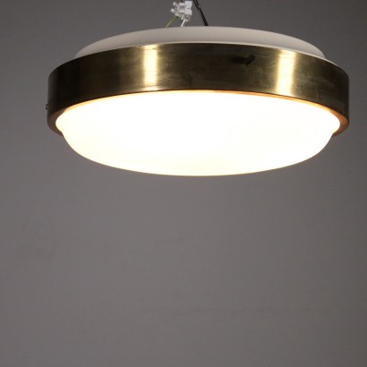 Ceiling Lamp for Lumi Glass Metal Vintage Italy 1960s