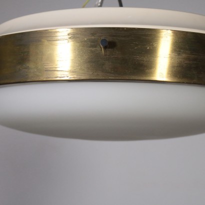Ceiling Lamp for Lumi Glass Metal Vintage Italy 1960s