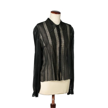 Elegant Vintage Shirt Chiffon Silk 20th Century