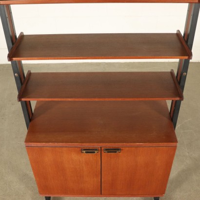 Bookcase with Adjustable Elements Teak Veneer Vintage Italy 1960s