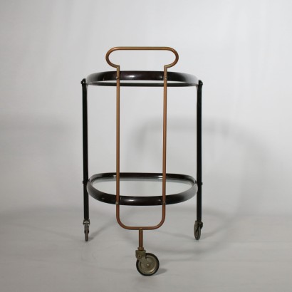 Service Cart Glass Brass Vintage Italy 1950s