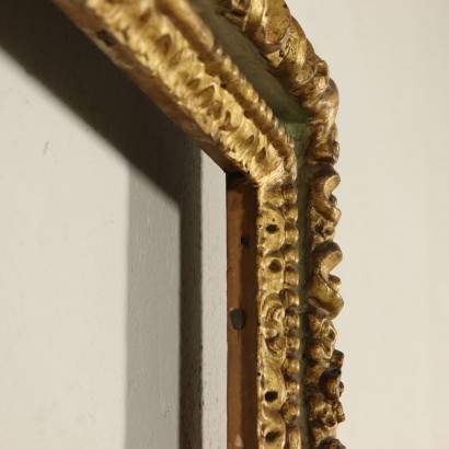 Gilded Lacquered Frame with Carvings Italy 18th Century