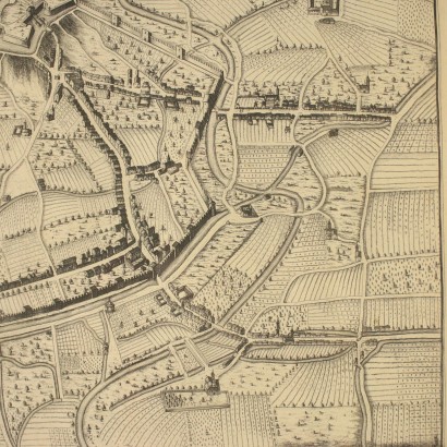 Etching by Pierre Mortier Map of Bergamo 18th Century