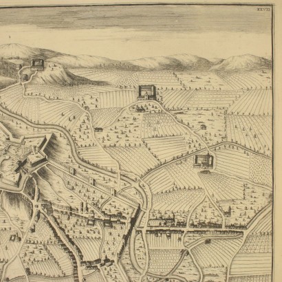 Etching by Pierre Mortier Map of Bergamo 18th Century