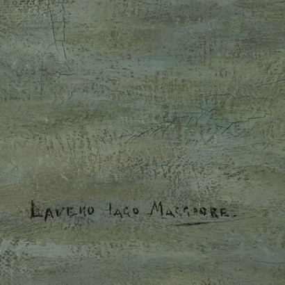 Gemälde von Eugenio Sala Blick auf den Lago Maggiore in Laveno, 19. Ja