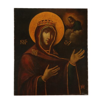 Sainte Vierge Agiosoritissa Huile sur Toile '700