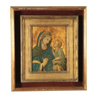 Madonna with Child Icon Tuscan School Late 1800s