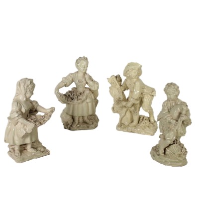 Set of Figurines Glazed Earthenware Italy 19th century