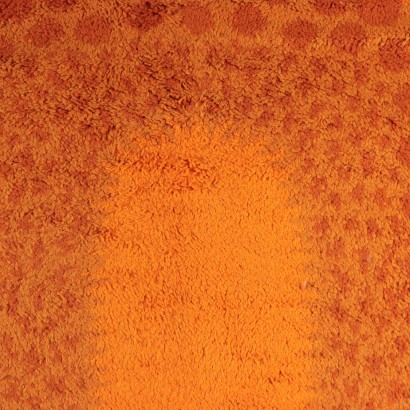 Alfombra vintage peludo de color naranja