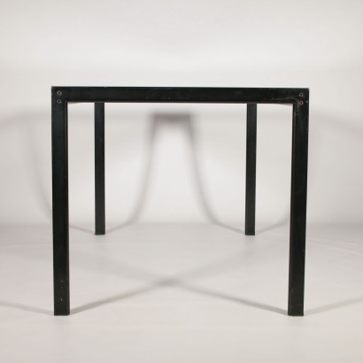 Table by Gae Aulenti Glass Top Metal Vintage Italy 1980s-1990s