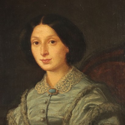 Portrait d'une Jeune Femme Huile sur Toile '800