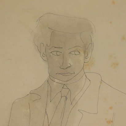 Drawing Attributed to Marino Marini Male Figure 1928