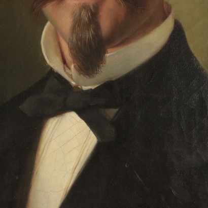 Portrait attribuable à Angelo Pietrasanta Huile sur Toile 1860