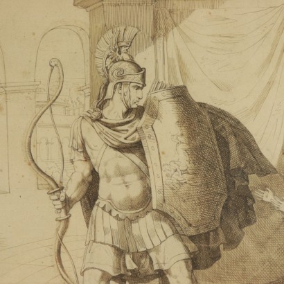 Drawing by Raffaele Postiglione Leaving for War 19th Century