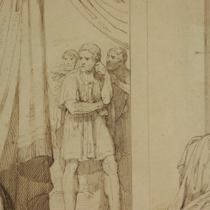 Drawing by Raffaele Postiglione Leaving for War 19th Century