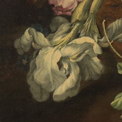 Still Life with Flowers and Fruit Painting 17th Century