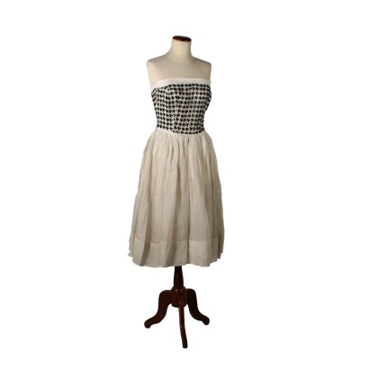 Vintage vestido en Organza con Bordados y Lentejuelas