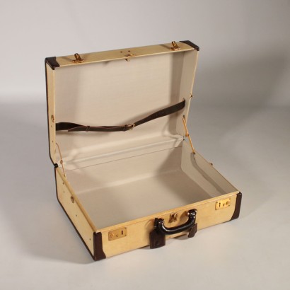 Set of Vintage Parchment Suitcases 1970s