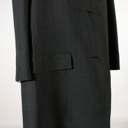 Vintage Schwarz-Weiß-Mantel Mailand Italien 1950er Jahre