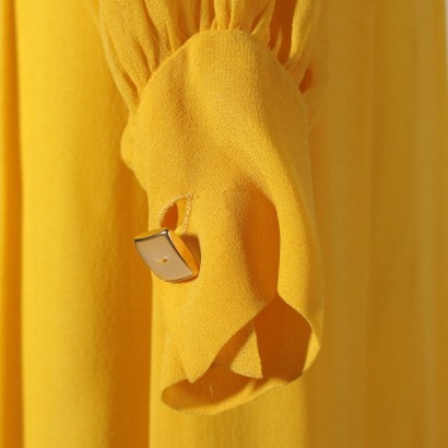 Vintage Dress Yellow Chiffon Italy 1960s