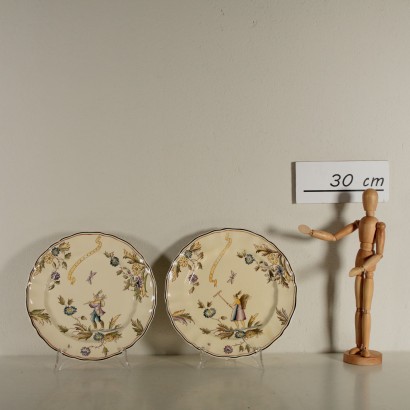 Pair of Plates by Gio Ponti Vintage Italy 1930s