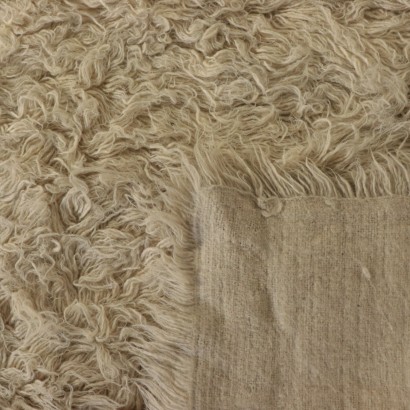 Alfombra vintage shaggy de lana de pelo largo