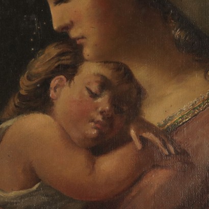 Sainte Vierge avec l'Enfant P. Casnedi Huile sur Toile 1889