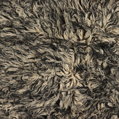 Tappeto vintage shaggy lana pelo lungo