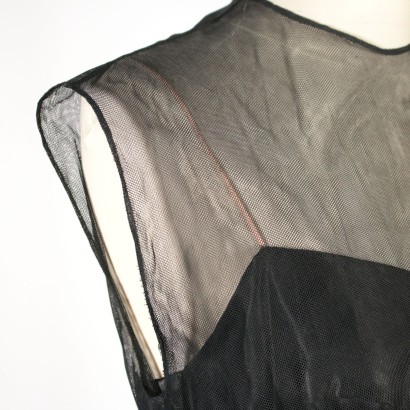 Vintage Kleid aus schwarzem Tüll der 1960er Jahre