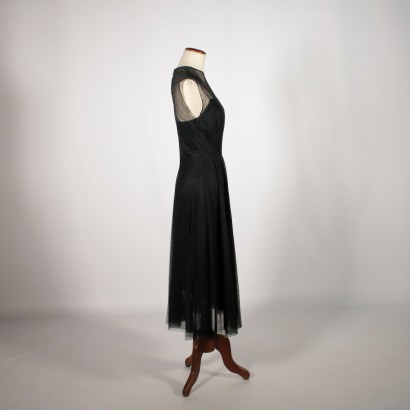 Vintage Kleid aus schwarzem Tüll der 1960er Jahre