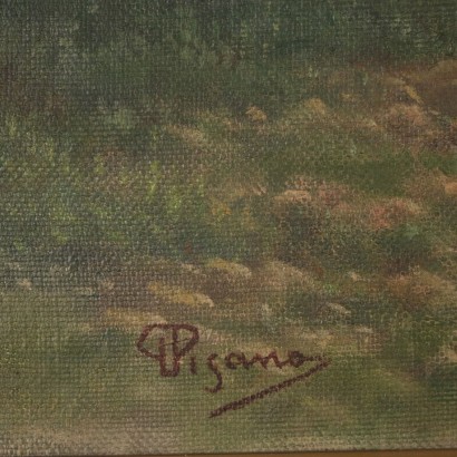 Paysage avec Troupeau Giovanni Pisano Huile sur Toile 1930