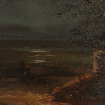 Nachtlandschaft Felice De Vecchi zugeschrieben 19. Jahrhundert