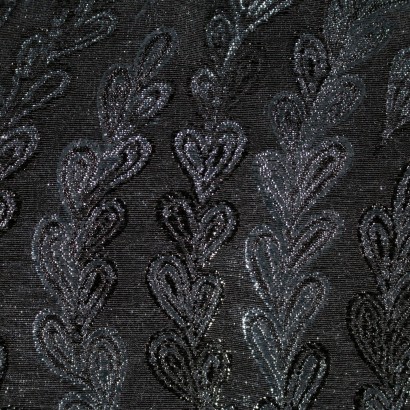 Robe de Soirée Tissu Noir Argent irisé 1970