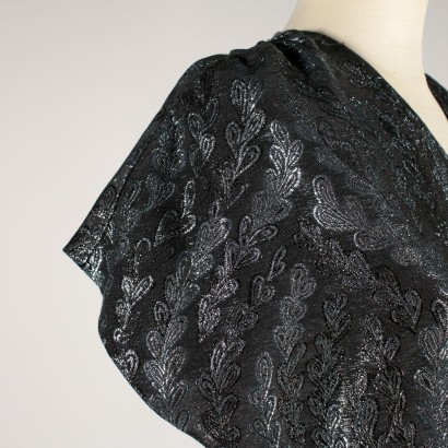 Vintage schwarzes und silbernes Kleid 70er Jahre