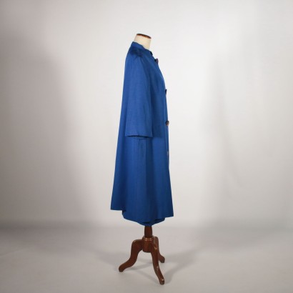 Vintage Blue China Kleid Mailand Italien 1950er-1960er Jahre