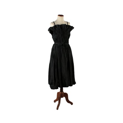 Vestido Vintage vestido de Cóctel de Tafetán Negro