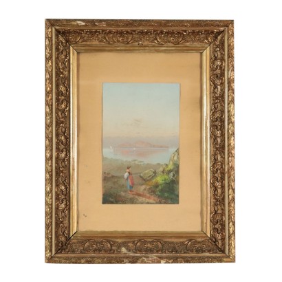 Glimpse of Capri Painting Late 19th Century