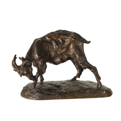 Goat Bronze Sculpture by Enrico Marcello Zosi 19th Century