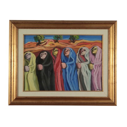 Figuren von Saverio Terruso Prozession Gemälde 1982