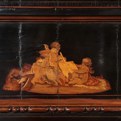 Impressive Cabinet with Inlays Ebony Italy 19th Century
