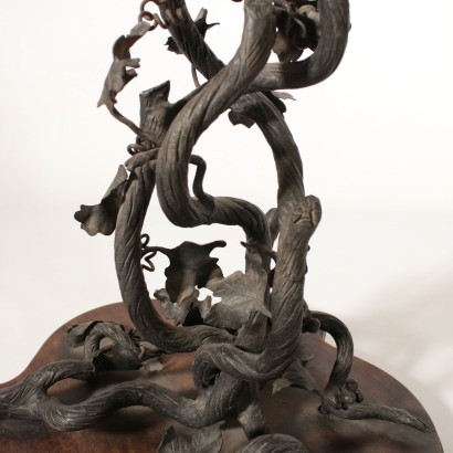 Liberty Vase Stand Iron Copper Cherry Italy Early 20th Century