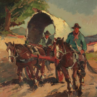 Landschaft mit Figuren Gemälde von Carlo Domenici Butteri Cowboys