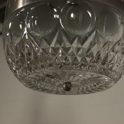 Ceiling Light Aluminium Glass Vintage Italy 1960s
