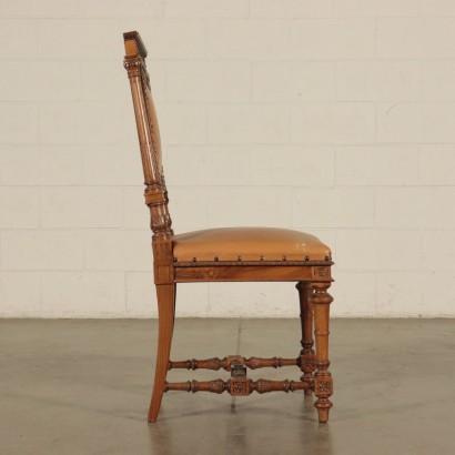Set of six Chairs Maple Walnut Italy Late 1800s