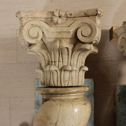 Couple of Spiral Marble Columns Italy 17th Century