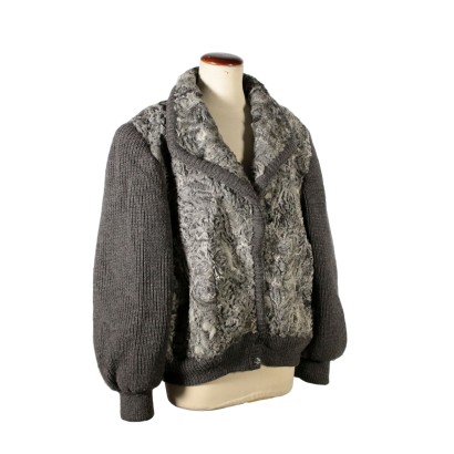 Vintage Jacket Grey Lamb and Wool 1980s